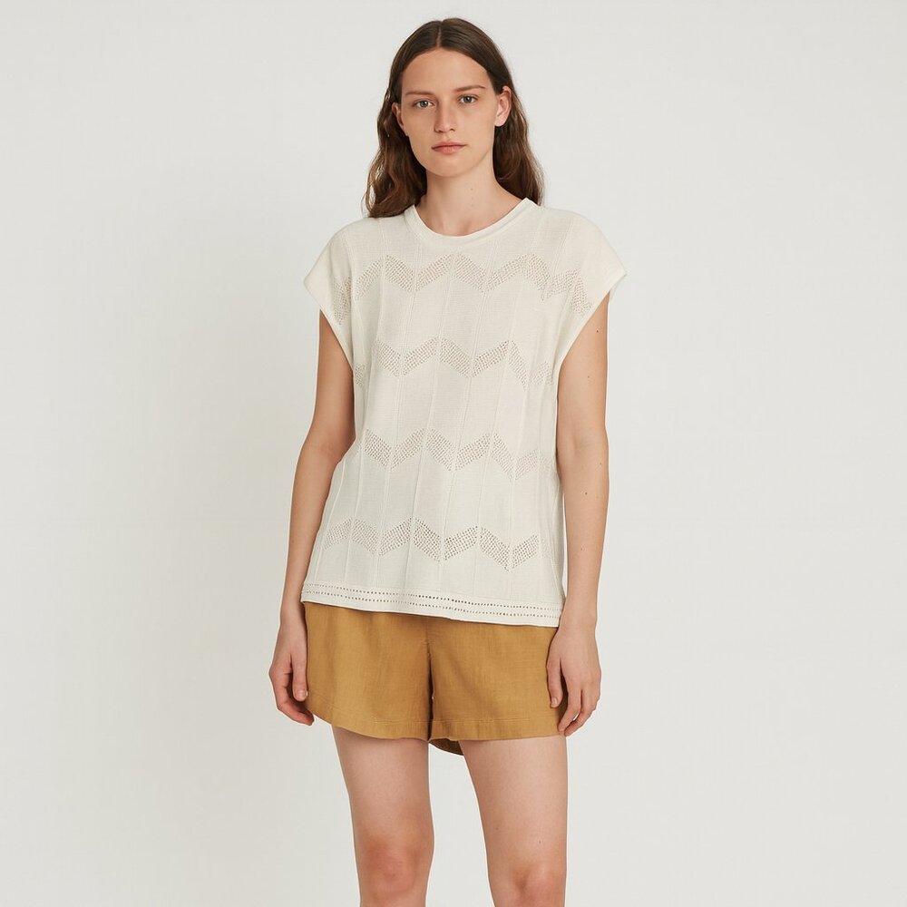 Missoni white textured top size L